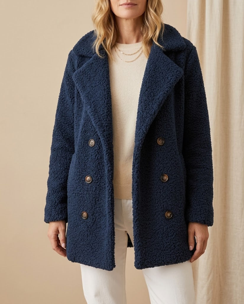 Edith | Fluffy Lapel Button Coat