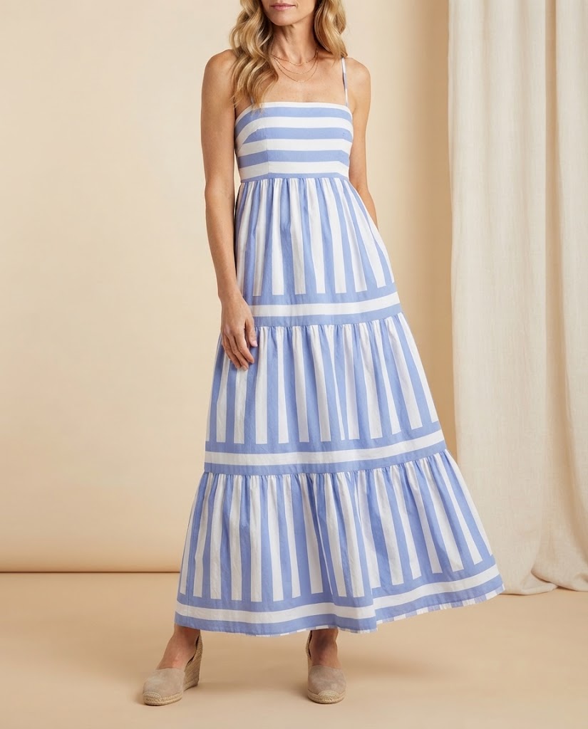 Stella | Striped Tiered Maxi Dress