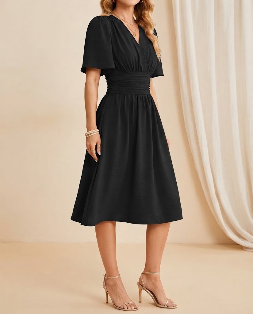 Daisy | V-Neck Bell Sleeve Dress