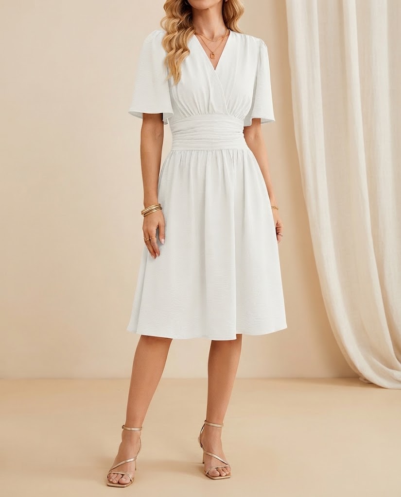 Daisy | V-Neck Bell Sleeve Dress