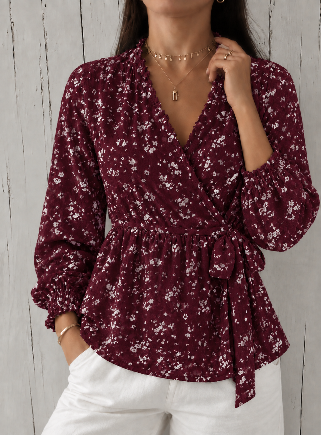 Molly | Polka Dot Ruffle Blouse
