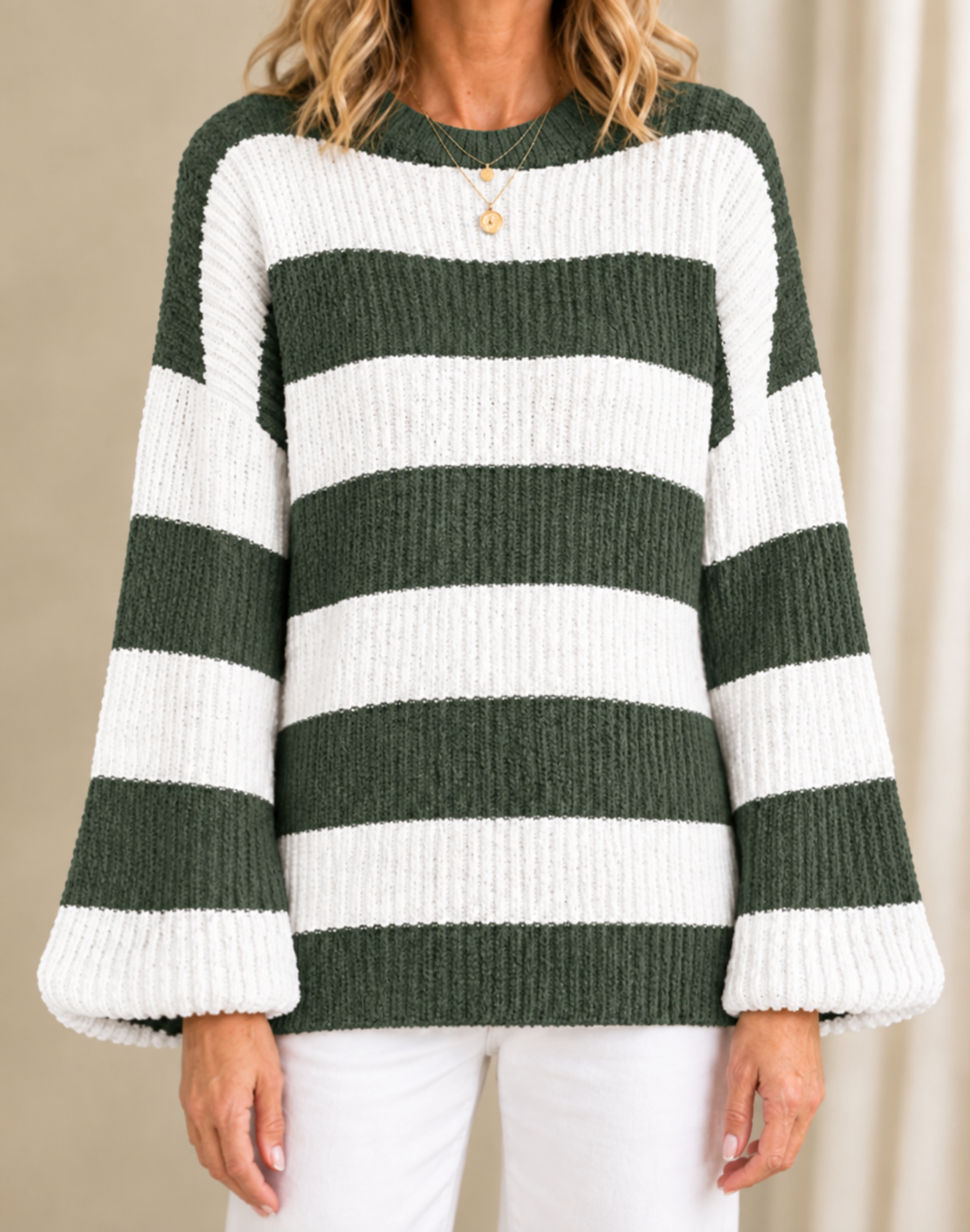 Martha | Striped Batwing Jumper