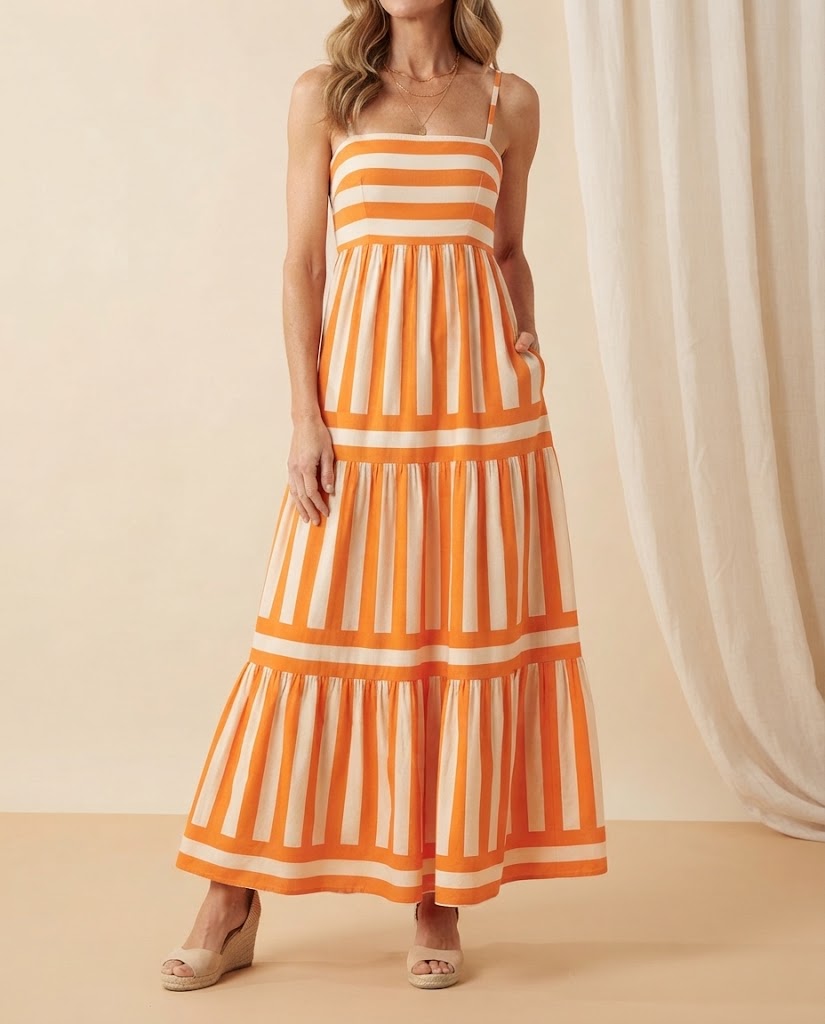 Stella | Striped Tiered Maxi Dress