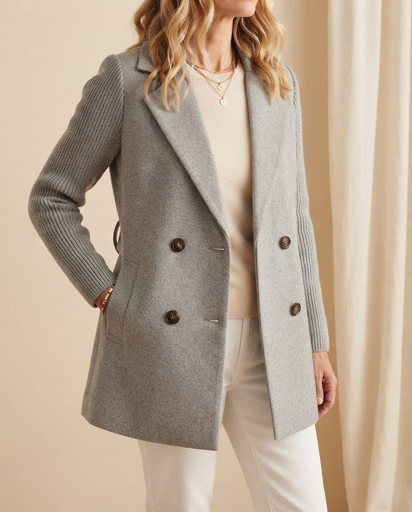 Florence | Double-Breasted Knit Sleeve Jacket