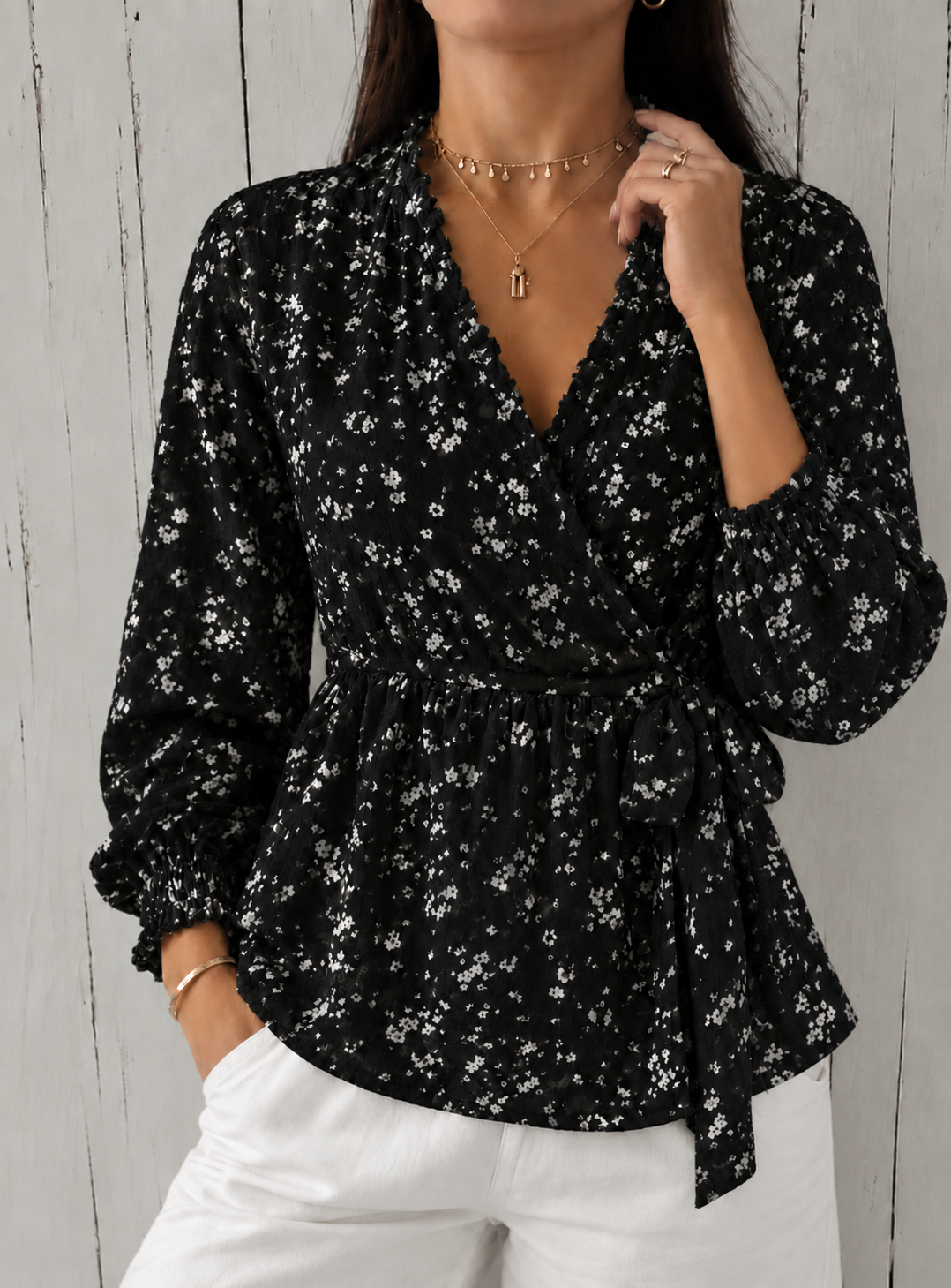 Molly | Polka Dot Ruffle Blouse