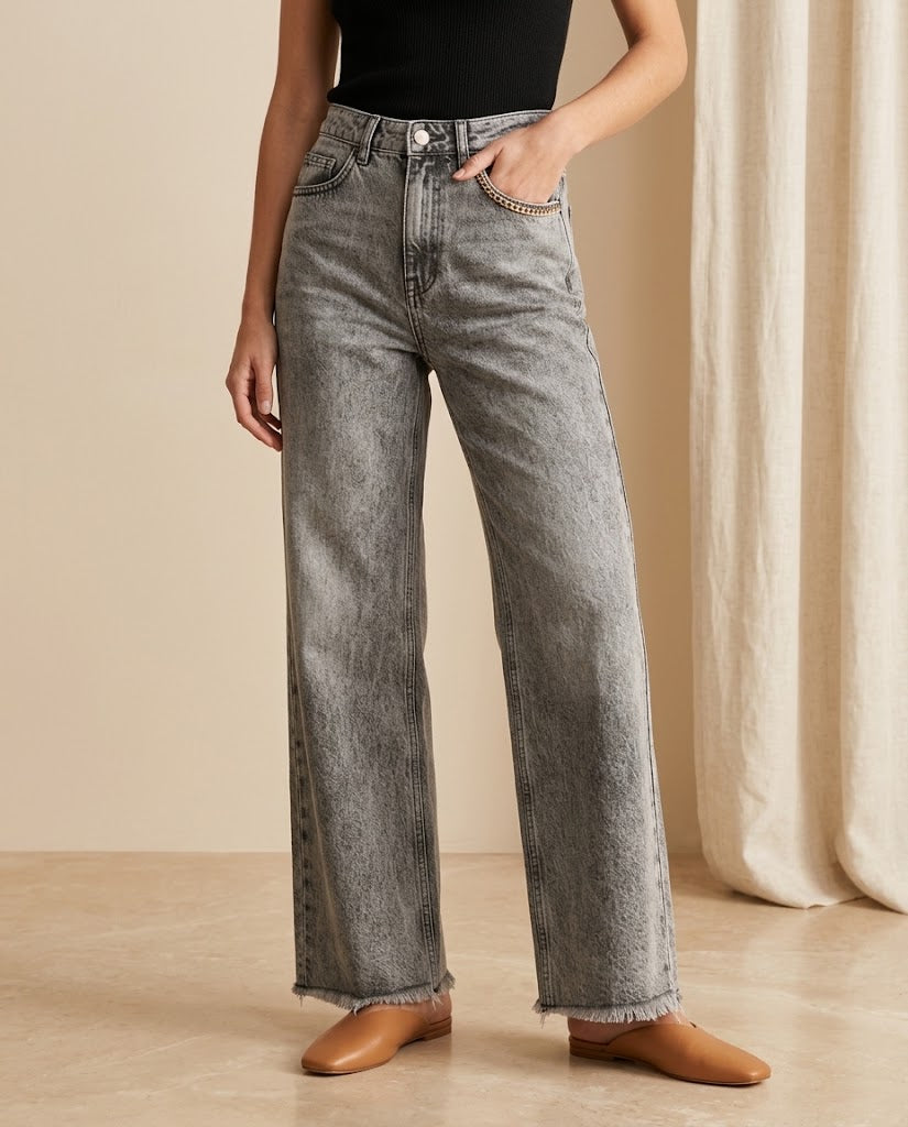 Delphine | High Waist Wide Leg Jeans