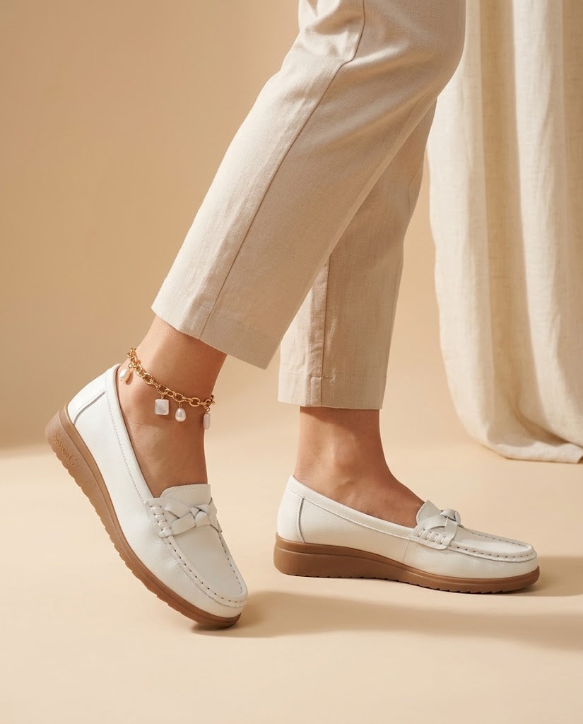 Nancy | Woven Round-Toe Flats