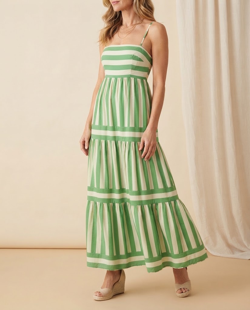 Stella | Striped Tiered Maxi Dress