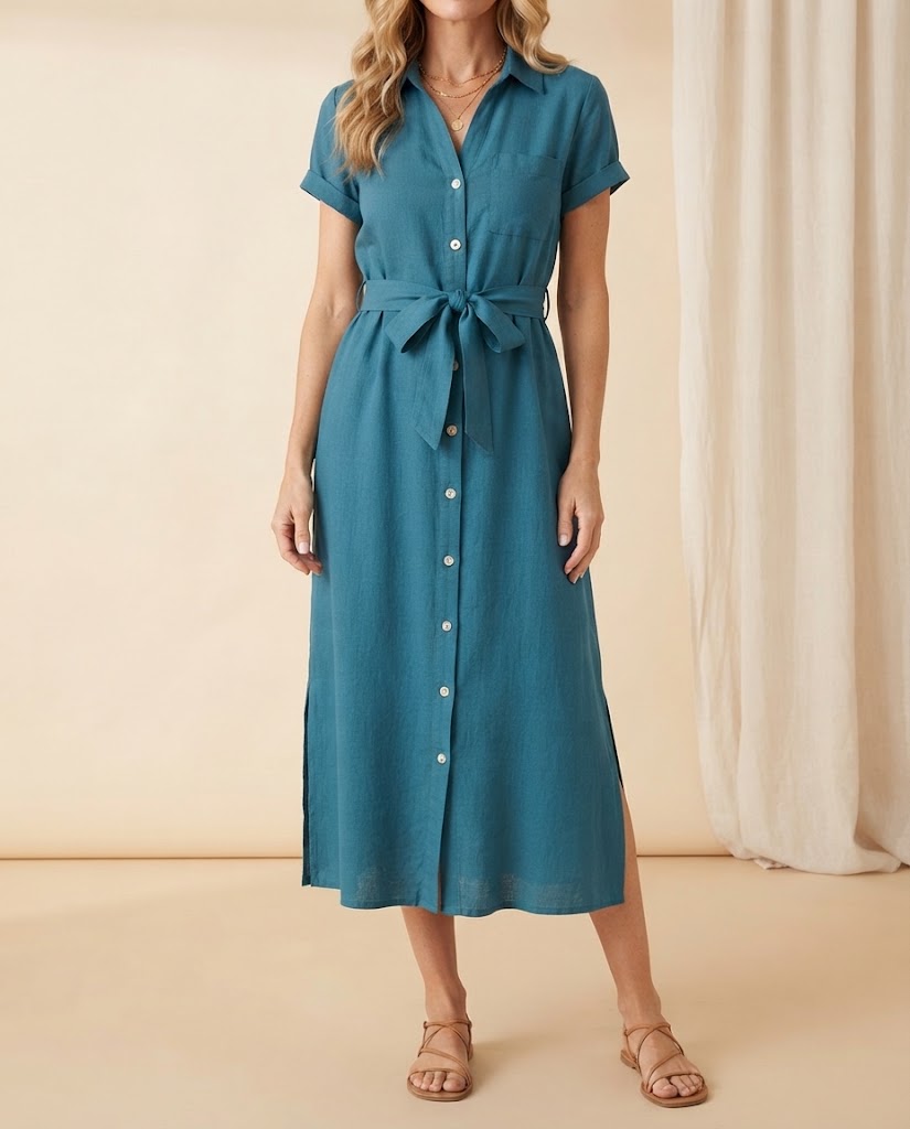 Harper belted shirt dress