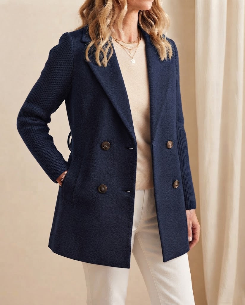 Florence | Double-Breasted Knit Sleeve Jacket