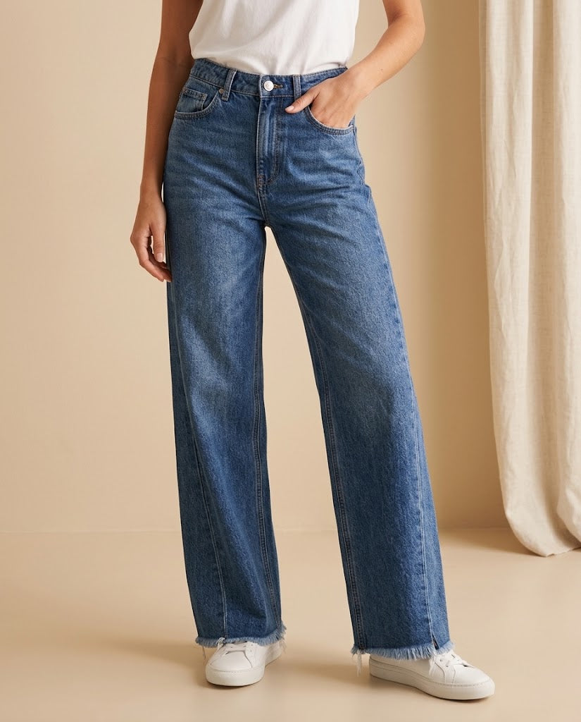 Delphine | High Waist Wide Leg Jeans