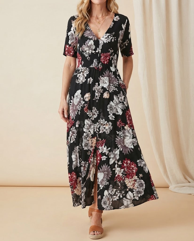 Isla | Floral V-Neck Summer Dress