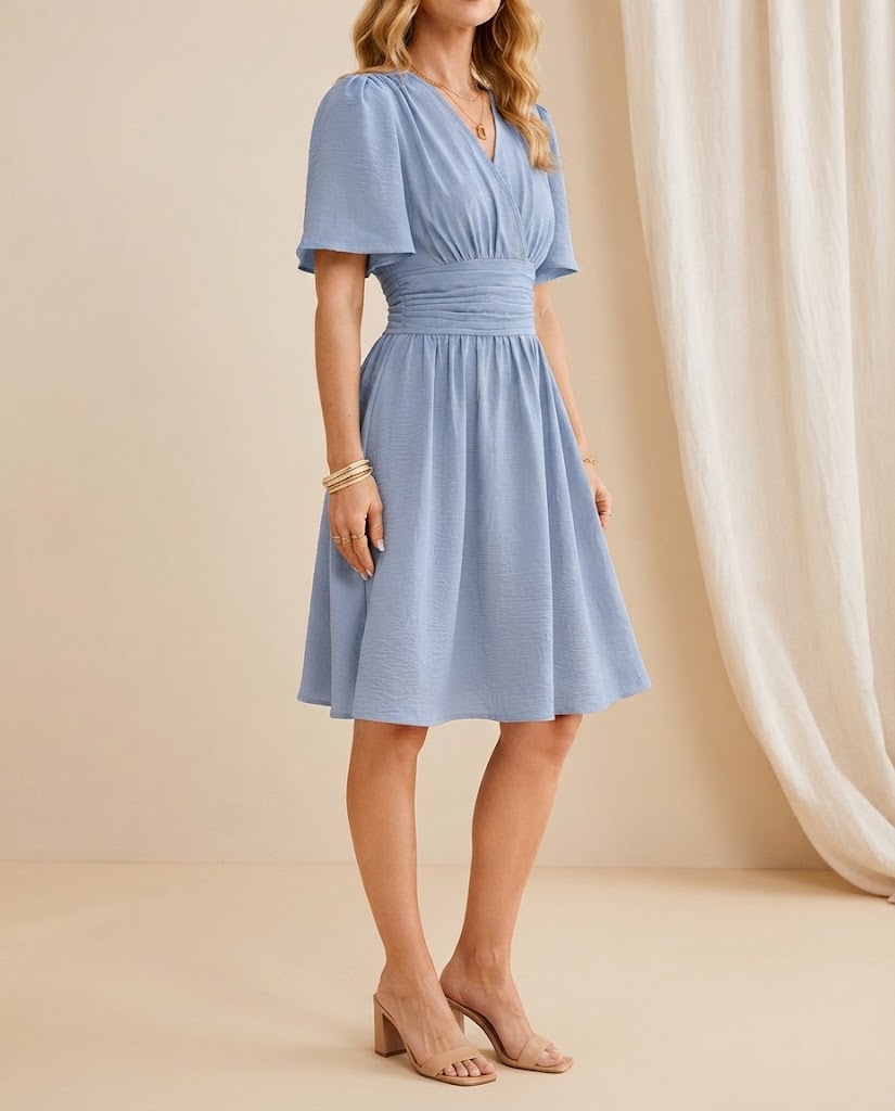 Daisy | V-Neck Bell Sleeve Dress