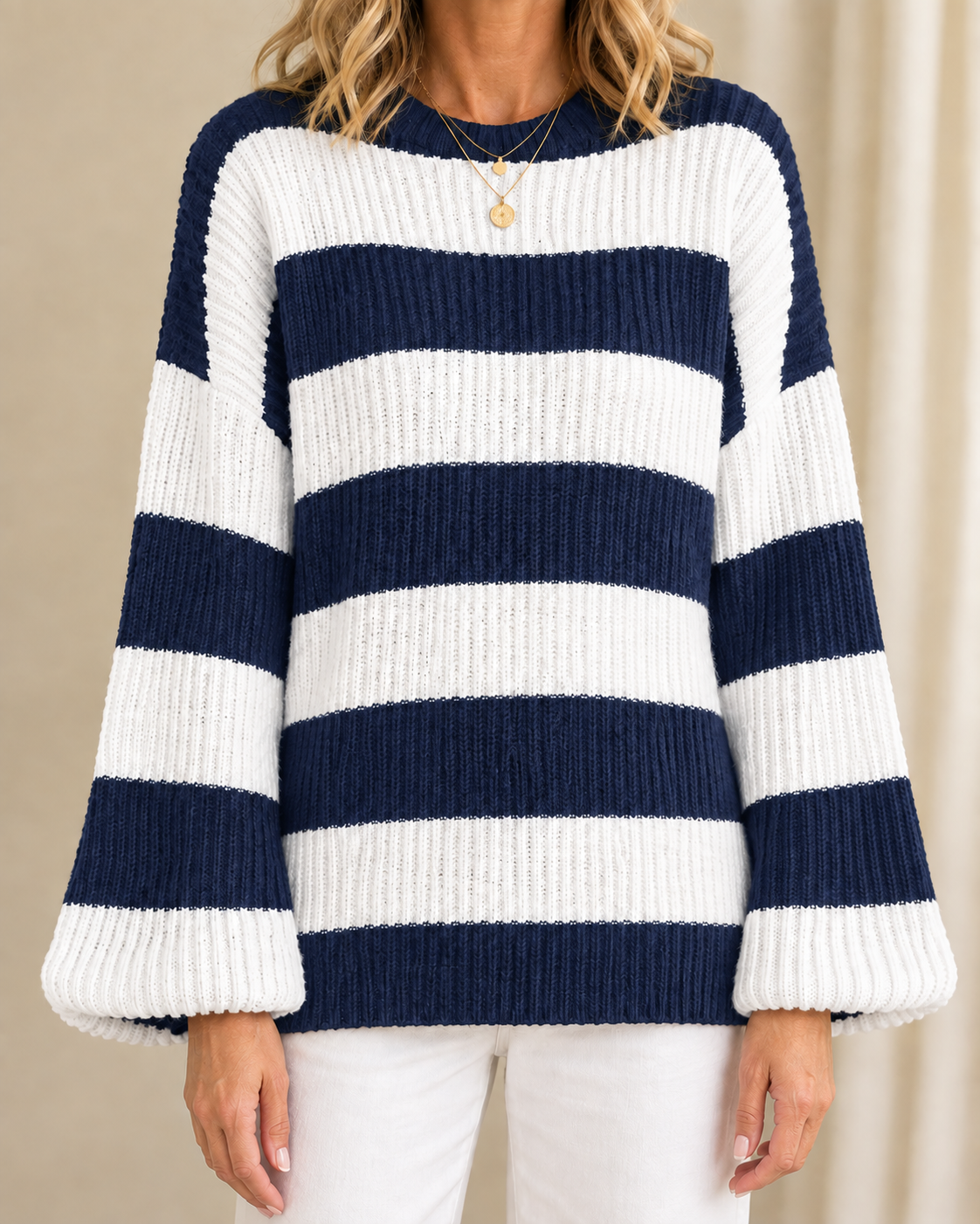 Martha | Striped Batwing Jumper