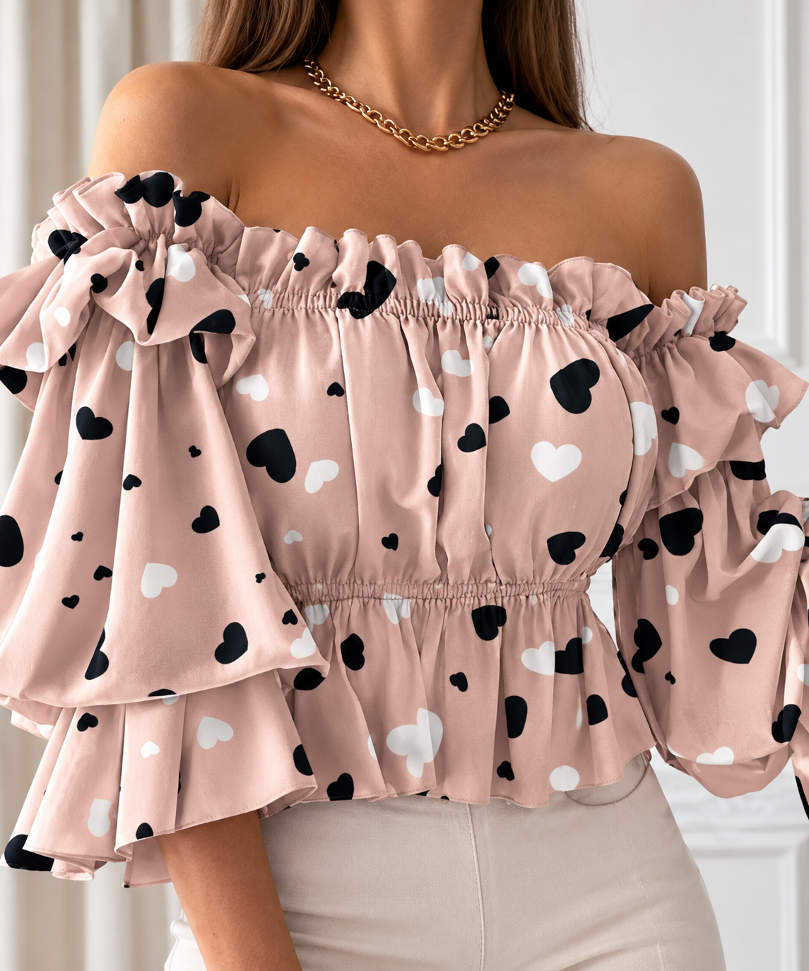 Penelope off-shoulder ruffle blouse