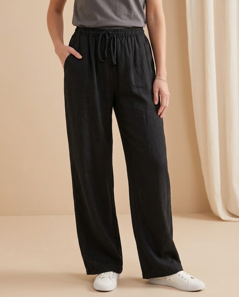 Maisie | Relaxed Drawstring Wide Leg Trousers