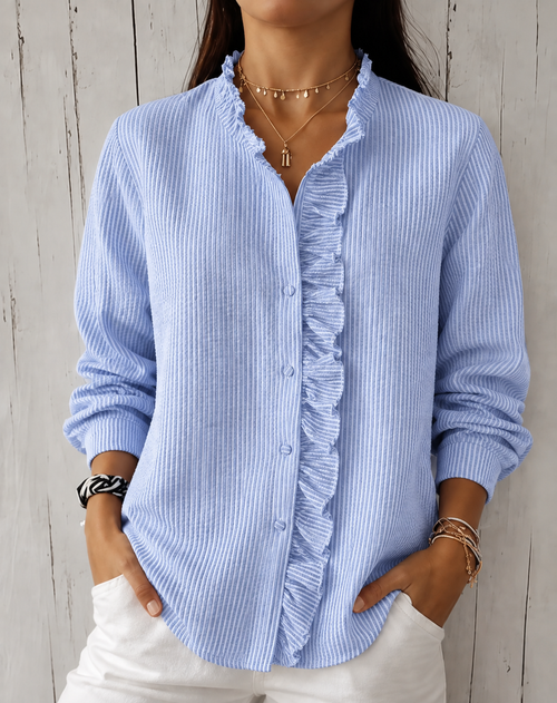 Ada | Striped Ruffle Blouse