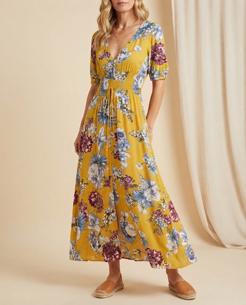 Isla | Floral V-Neck Summer Dress