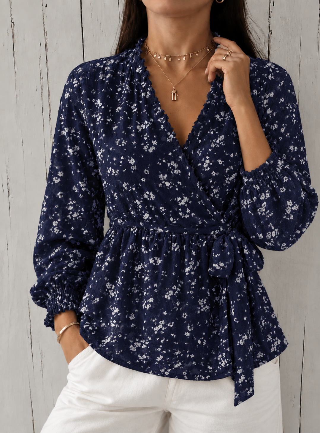 Molly | Polka Dot Ruffle Blouse