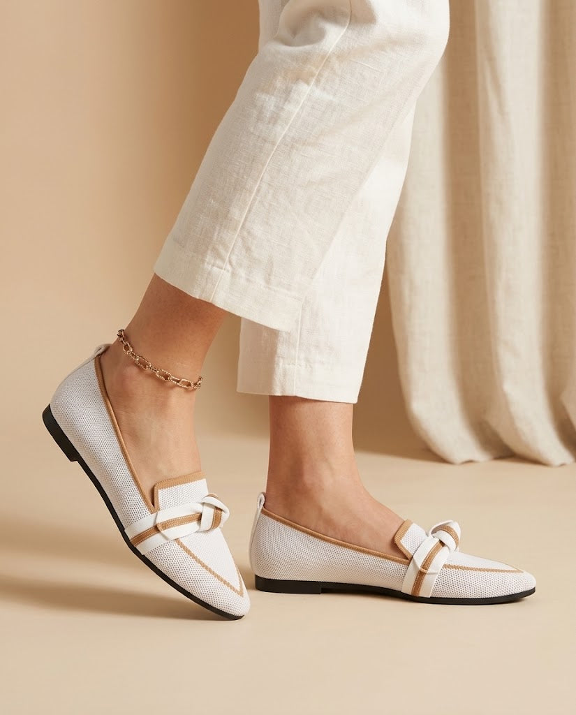 Bella | Pointed Bow Knit Flats