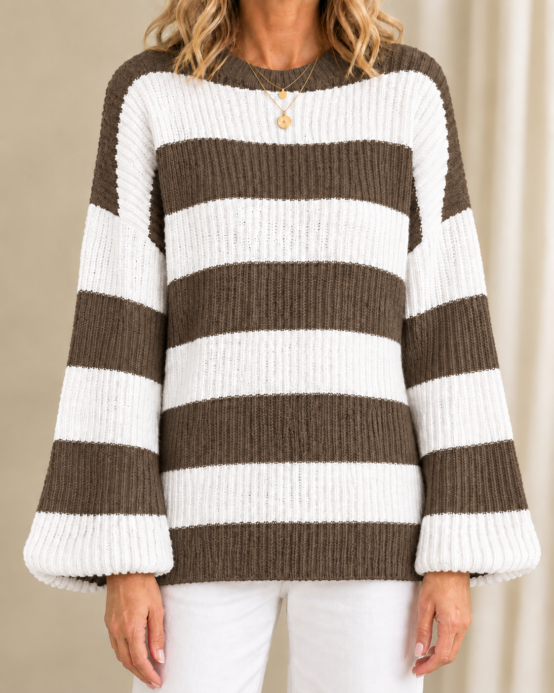 Martha | Striped Batwing Jumper