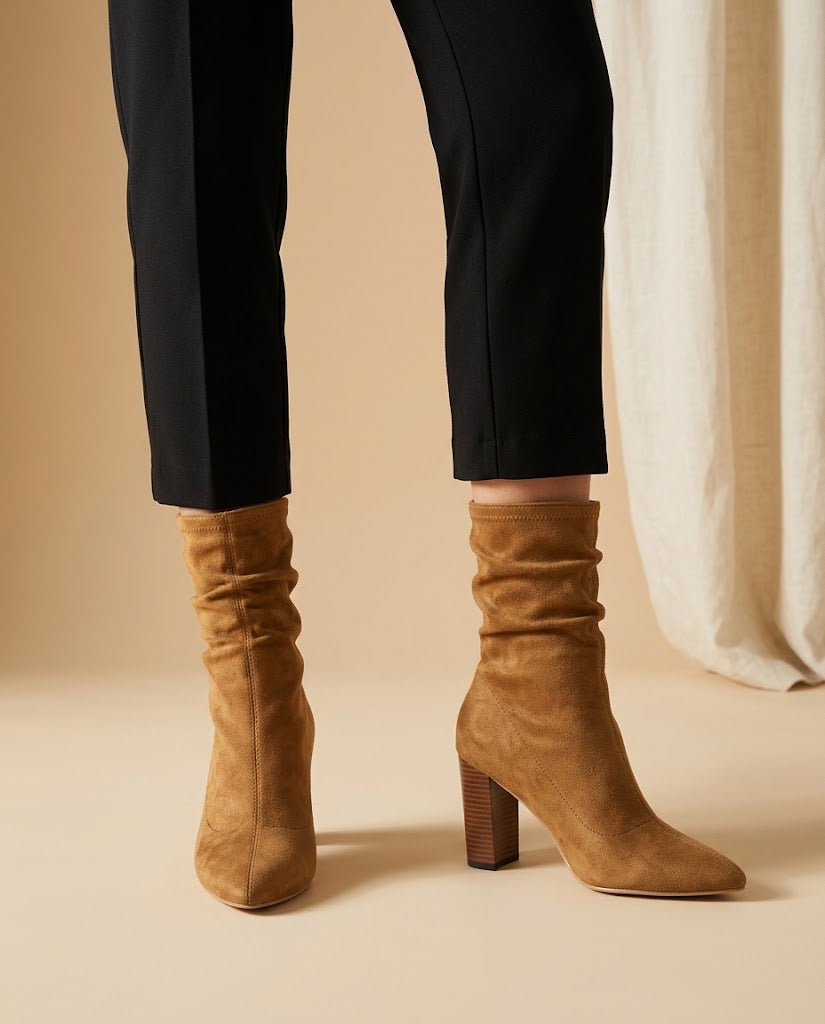 Scarlett | Pointed Mid-Calf Suede Boots