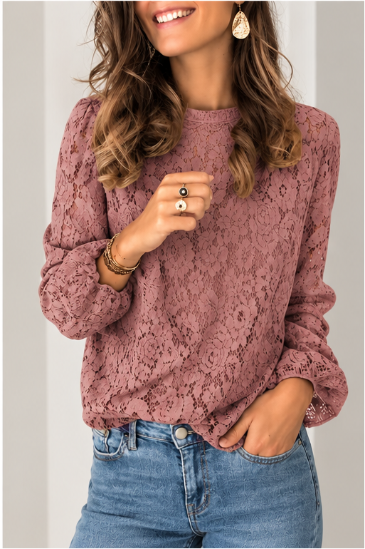 Cecily lace round neck blouse