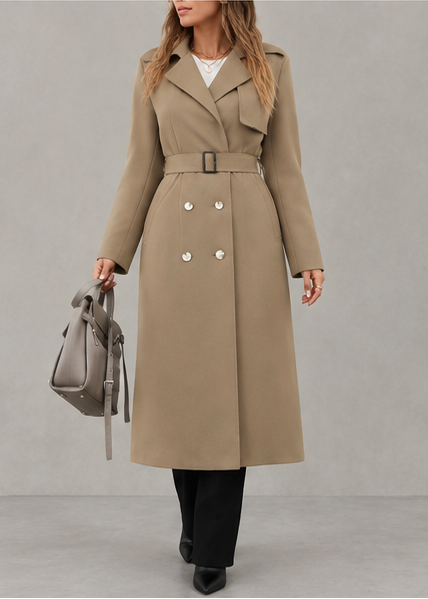 Beatrice belted long coat