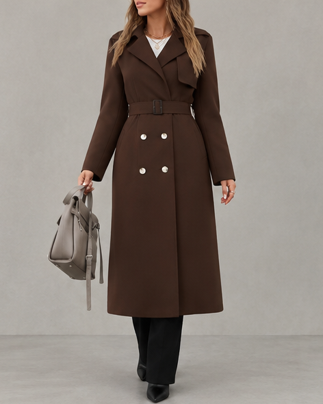 Beatrice belted long coat