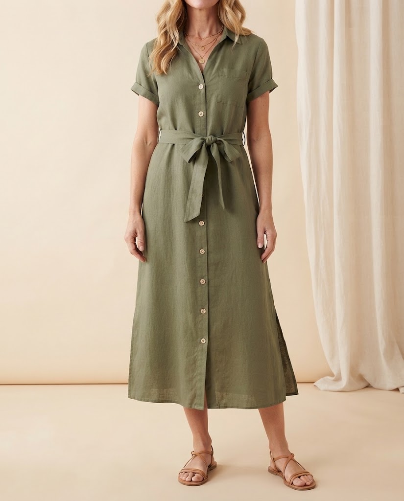 Harper belted shirt dress