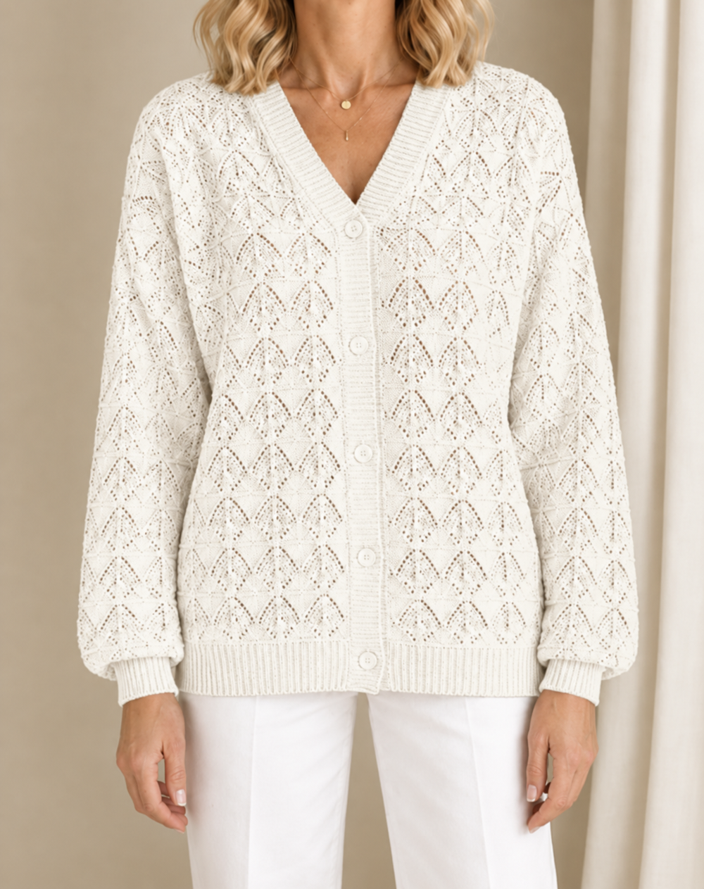 Lily | Cropped V-Neck Cardigan