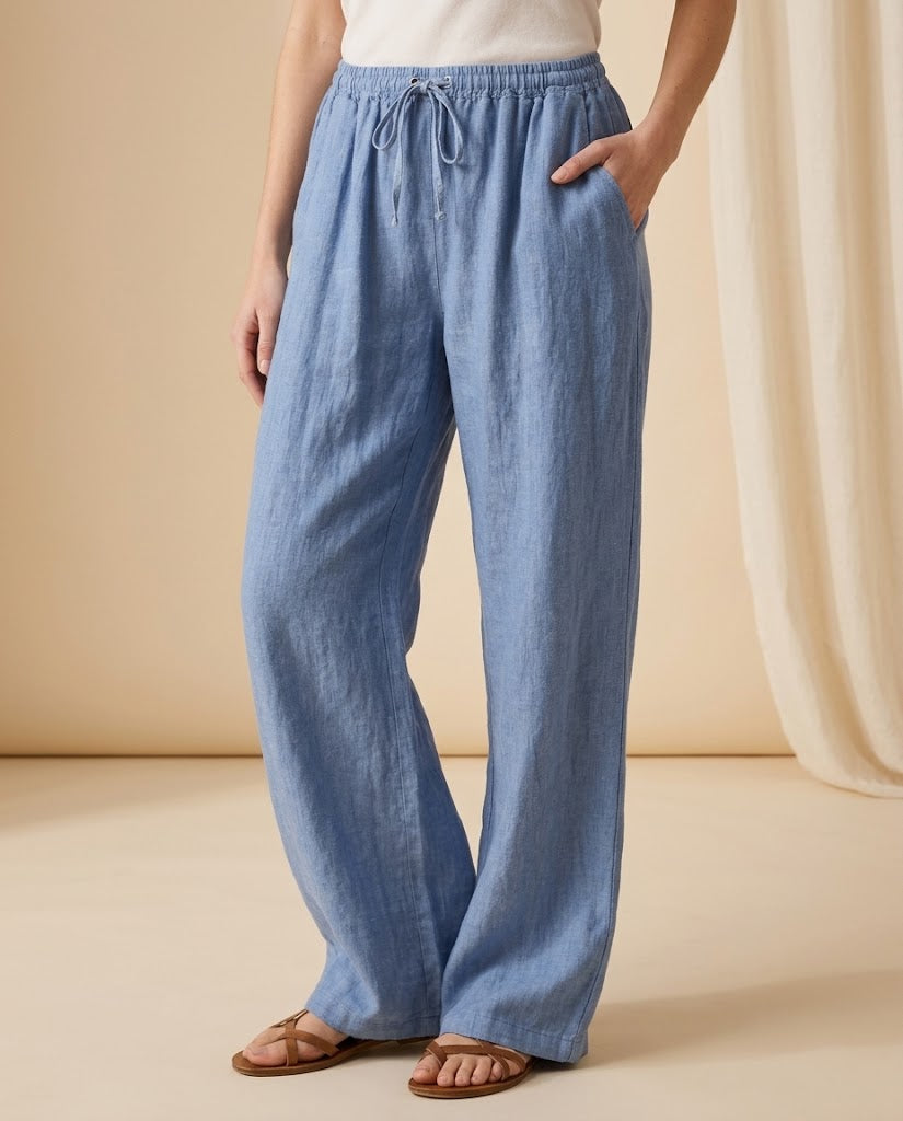 Maisie | Relaxed Drawstring Wide Leg Trousers